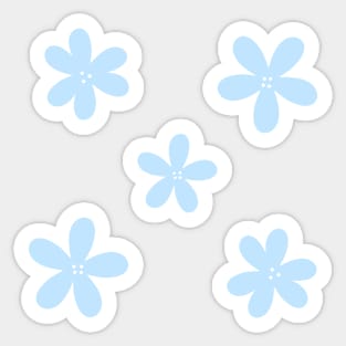 Abstract Flowers - Light Sky Blue Sticker